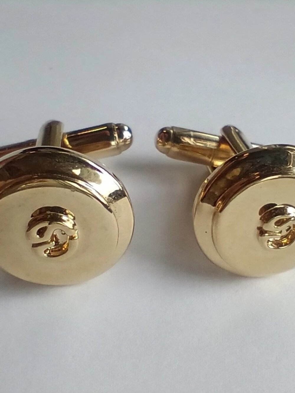 St. John Gold Circle Logo Cuff Links